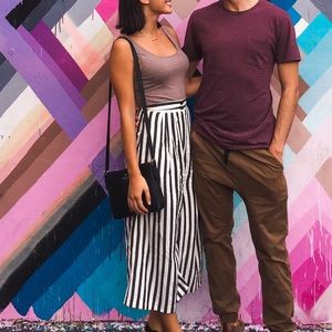 HM Striped capri pants size 4